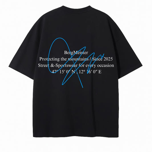 'SIGNATURE' OVERSIZED T-SHIRT BLACK & BLUE