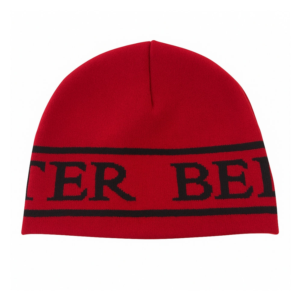 HEAD TOQUE BEANIE RED & BLACK