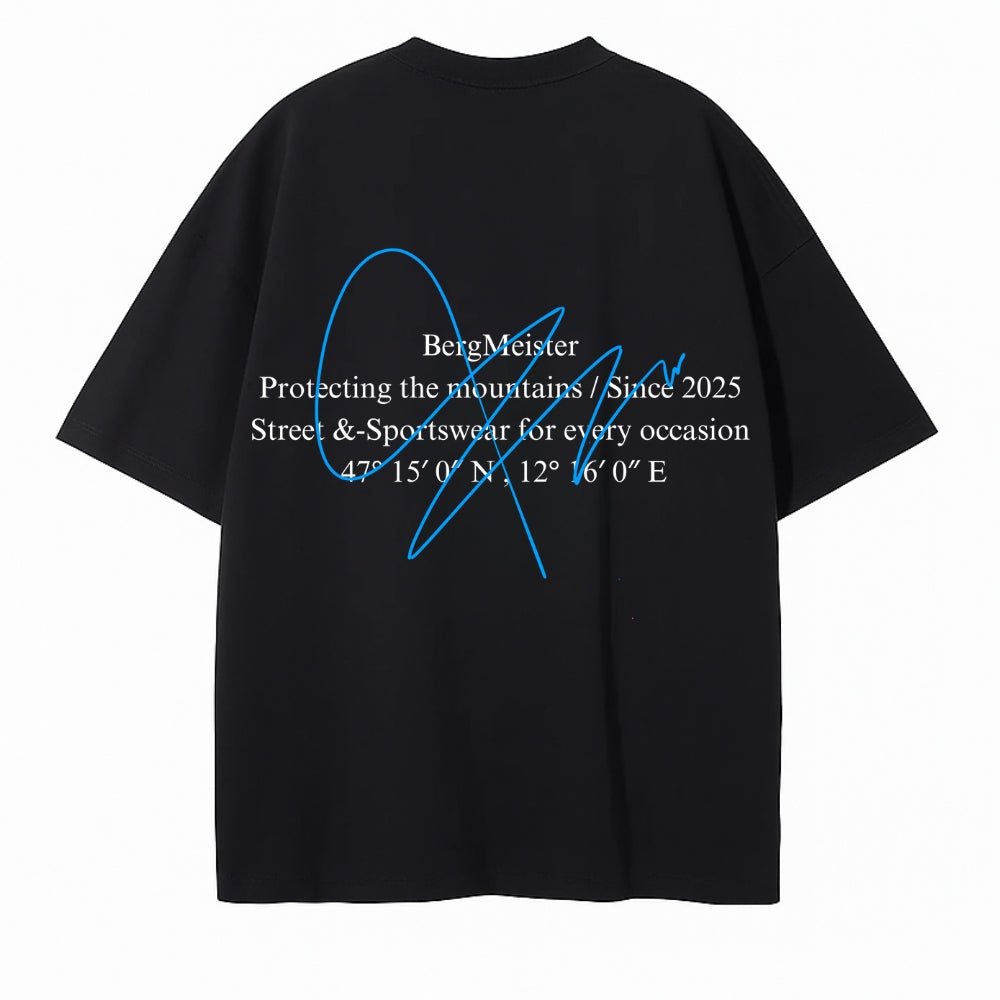 'SIGNATURE' OVERSIZED T-SHIRT BLACK & BLUE