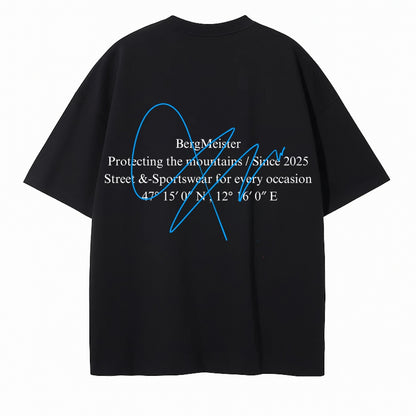 'SIGNATURE' OVERSIZED T-SHIRT BLACK & BLUE