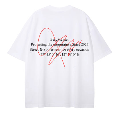 'SIGNATURE' OVERSIZED T-SHIRT WHITE & RED