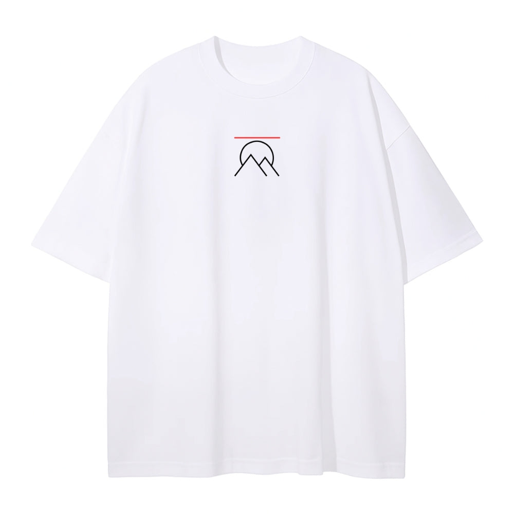 'EXPLORER' OVERSIZED T-SHIRT WHITE & RED